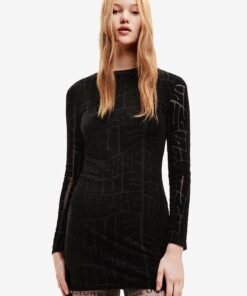 Rochie culoarea negru Desigual mini mulata