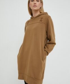 Rochie din bumbac culoarea bej G-Star Raw mini drepta D24621-D591
