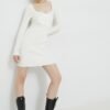 Rochie culoarea alb Abercrombie & Fitch mini drepta