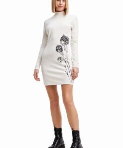 Rochie culoarea alb Desigual mini evazata