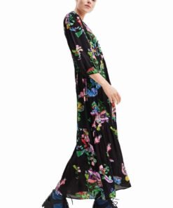 Rochie culoarea negru Desigual maxi evazata