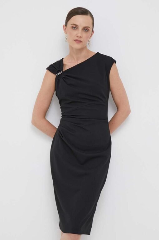 Rochie culoarea negru Dkny maxi mulata D2G4A142