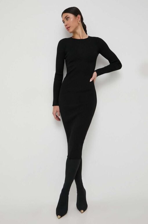 Rochie culoarea negru Marella mini mulata