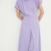 Rochie culoarea violet BOSS midi evaza?i 50515198