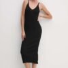 Rochie culoarea negru Dkny midi mulata