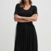 Rochie culoarea negru Dkny midi evazata DD4AH520