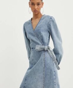 Rochie jeans mini HUGO evazata 50512895