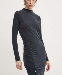 Rochie culoarea negru HUGO midi mulata 50517482