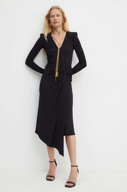 Rochie culoarea negru Elisabetta Franchi mini evazata AB65846E2