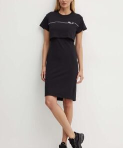 Rochie culoarea negru Karl Lagerfeld mini drepta