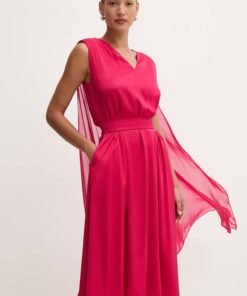 Rochie culoarea rosu Karl Lagerfeld midi evazata