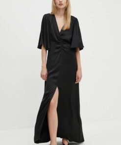 Rochie culoarea negru Gestuz maxi evazata 10909441
