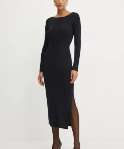 Rochie culoarea negru Armani Exchange maxi evazata 3DYA45 YN9RZ