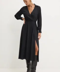 Rochie din amestec de lana maxi Marella drepta 2423626082200