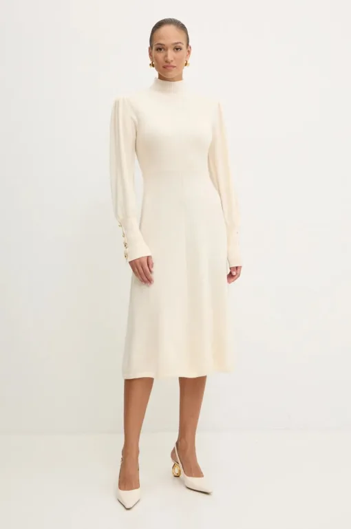 Rochie din lana culoarea portocaliu Luisa Spagnoli mini drepta