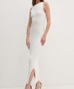 Rochie culoarea alb La Mania mini drepta BELLA