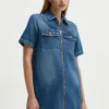 Rochie din bumbac Robe Plaja culoarea galben A.P.C. mini drepta COEUJ.F05943-MOUTARDE