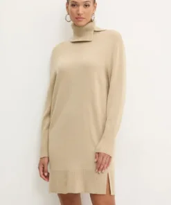 Rochie din lana culoarea albastru marin Boss Orange mini drepta 50525127