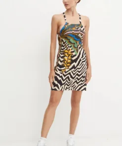 Rochie X Farm Rio culoarea roz adidas Originals mini evazata IY0761