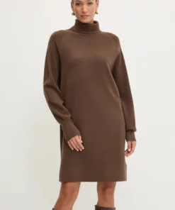 Rochie din lana culoarea roz BOSS mini drepta 50523741