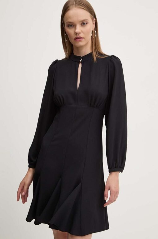 Rochie culoarea negru HUGO mini evazata 50518336