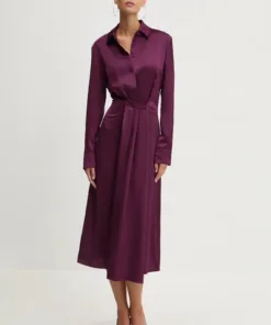 Rochie culoarea violet HUGO maxi mulata