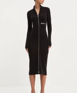 Rochie culoarea negru Karl Lagerfeld Jeans maxi evazata