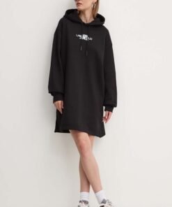 Rochie culoarea negru Karl Lagerfeld Jeans mini oversize 245J1304
