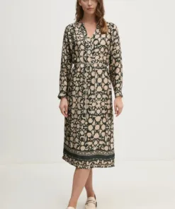 Rochie PFRECONNUE culoarea verde La Petite Française maxi evazata PFRECONNUE