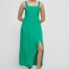 Rochie din amestec de in culoarea turcoaz Medicine maxi evazata