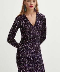 Rochie culoarea violet Medicine midi mulata
