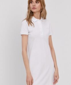 Rochie culoarea alb Lacoste mini model drepta EF5473-001