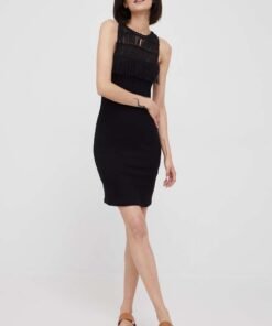 Rochie culoarea negru Desigual mini evazata
