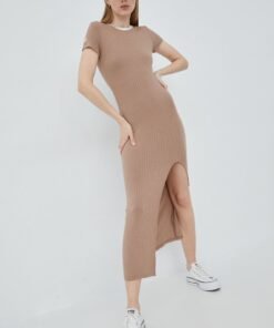 Rochie culoarea bej Femi Stories maxi mulata