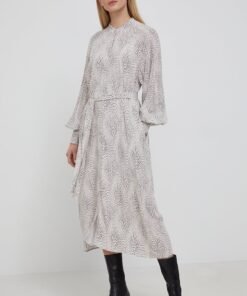 Rochie culoarea bej Gestuz maxi drepta 10909129