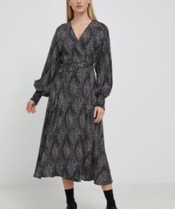 Rochie culoarea negru Gestuz maxi drepta 10909346