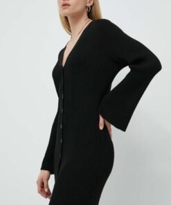 Rochie culoarea negru Gestuz midi evazata