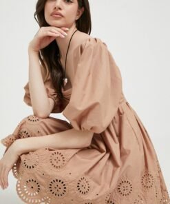 Rochie culoarea maro Abercrombie & Fitch mini drepta