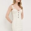 Rochie culoarea bej Elisabetta Franchi mini evazata AB64142E2