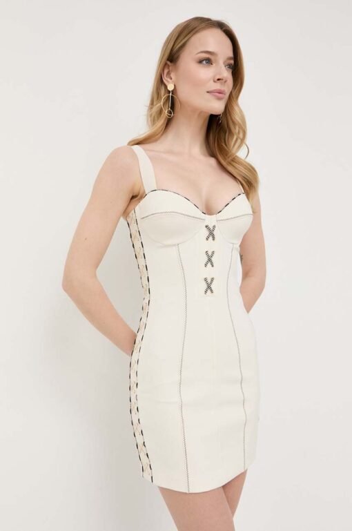 Rochie culoarea bej Elisabetta Franchi mini evazata AB64142E2