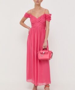Rochie de matase culoarea rosu Luisa Spagnoli mini drepta
