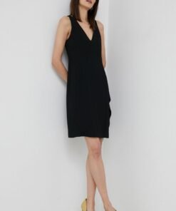 Rochie culoarea negru Emporio Armani midi drepta
