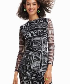 Rochie culoarea negru Desigual mini mulata