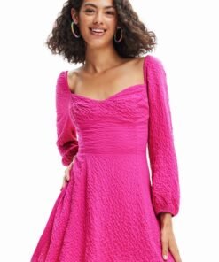 Rochie culoarea roz Desigual maxi oversize