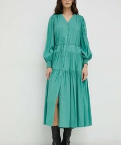 Rochie Rasebay culoarea verde Bruuns Bazaar mini oversize