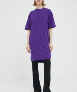 Rochie din bumbac culoarea verde G-Star Raw mini mulata