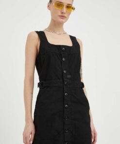 Rochie culoarea negru G-Star Raw mini evazata D25248-D522