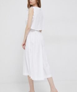 Rochie culoarea alb Deha midi drepta