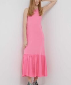 Rochie culoarea portocaliu Deha midi evazata