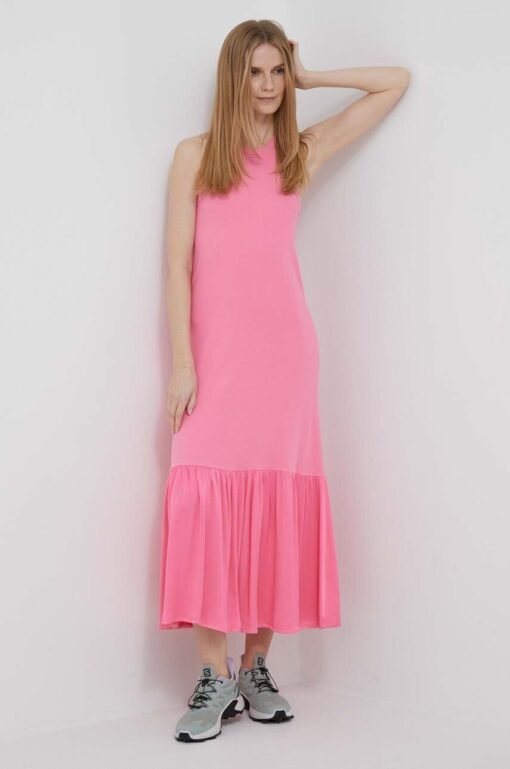 Rochie culoarea portocaliu Deha midi evazata